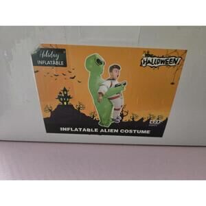 INFLATABLE ALIEN BLOW UP ADULT ASTRONAUT ABDUCTION LED LIGHTS HALLOWEEN COSTUME